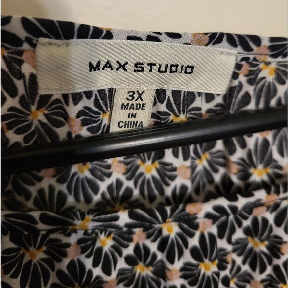 #80 Max Studio Drapey Flowy Loose Fit Womens Blouse, Plus Size 3X - Picture 10 of 11